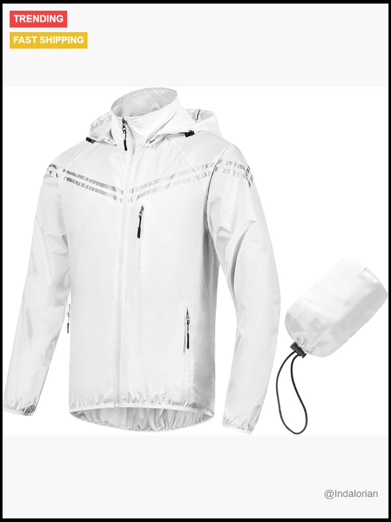 Waterproof Packable Running Cycling Jacket Windbreaker With Removable Hood